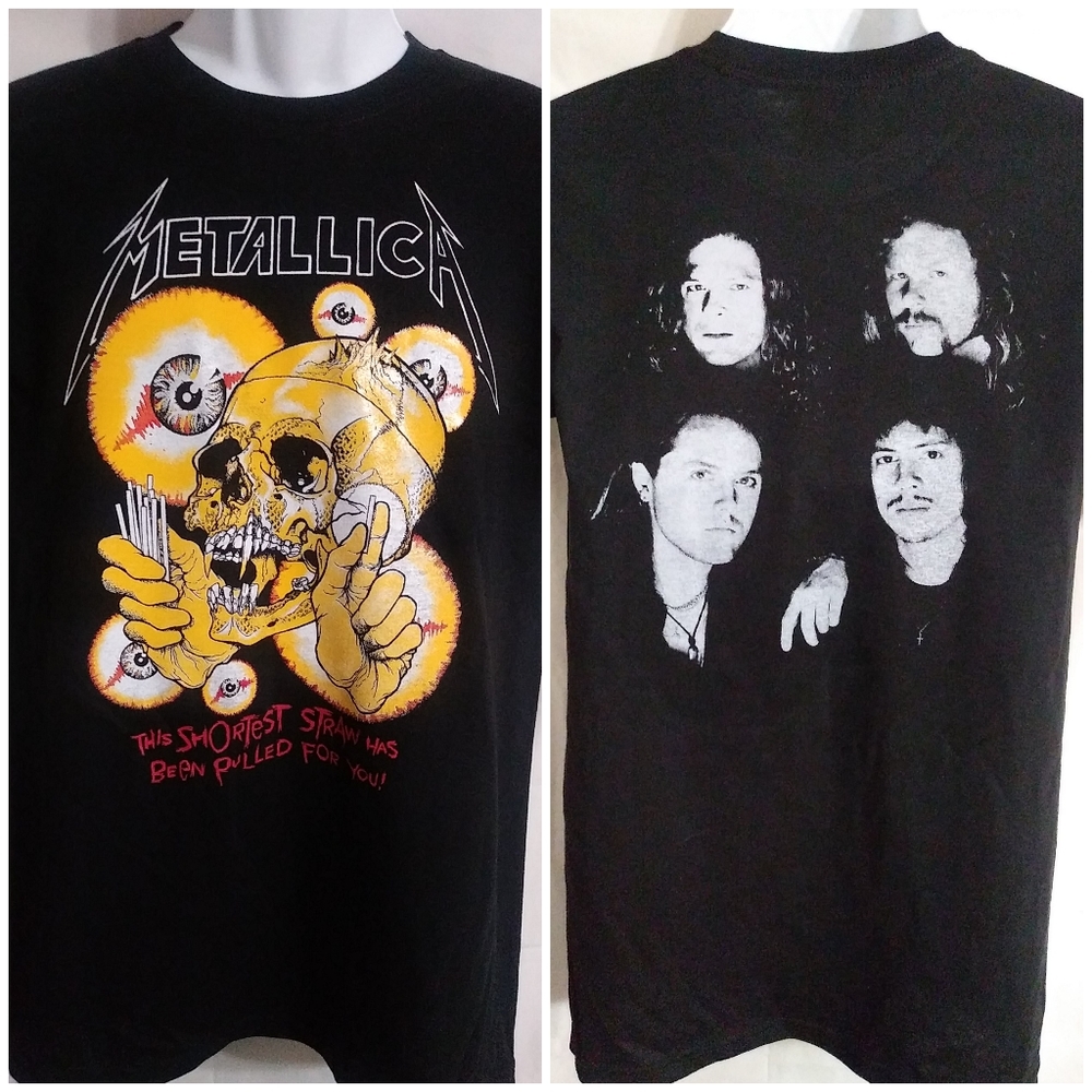 Metallica Shortest Straw Rock Band Faces T-Shirt